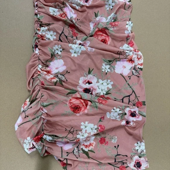 🌺SALE FLORAL MESH BODYCON MIDI DRESS - Picture 6 of 9